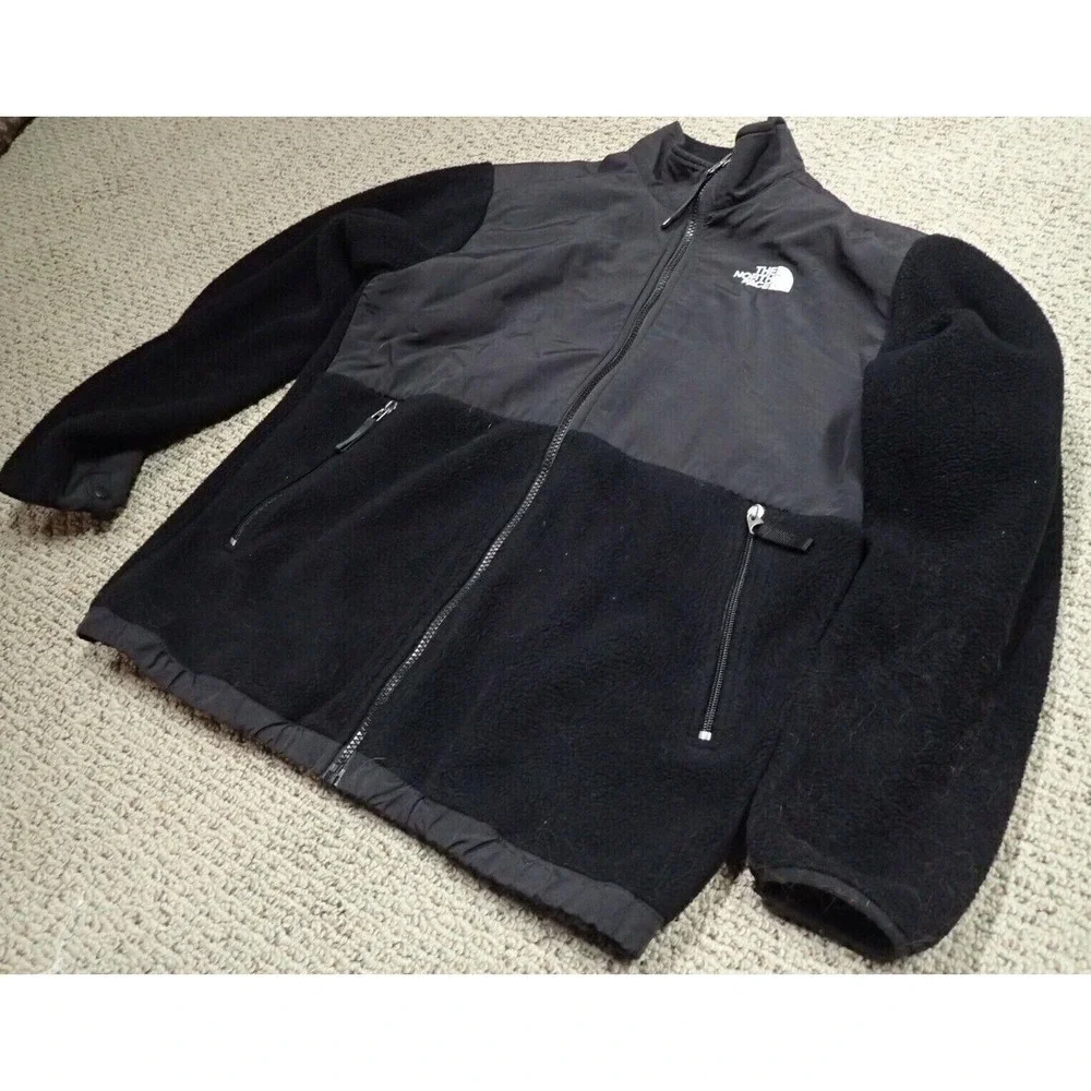 The North Face Denali Jacket Boys XL Black Excellent Fleece Full Zip Overlay
